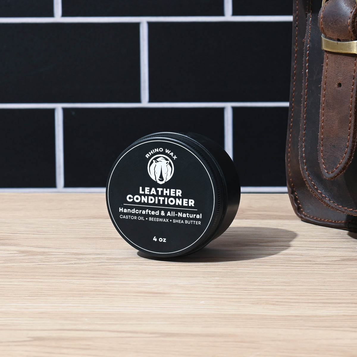 Rhino Wax Leather Conditioner  4 oz Natural Leather Care