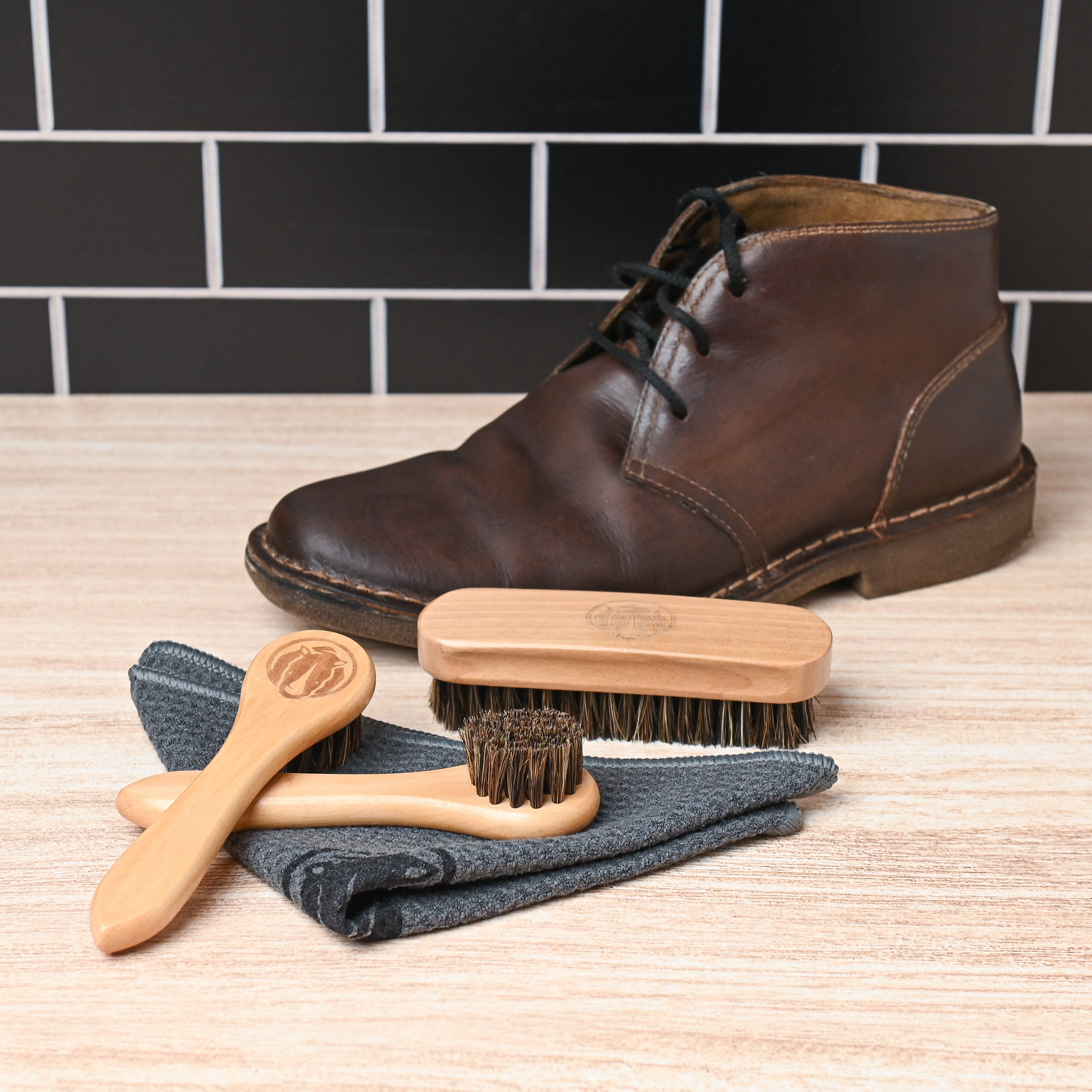 Horsehair Shoe and Boot Brush Kit (4 Pcs) - Main Image