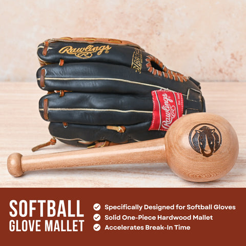 Softball Glove Mallet - Hardwood Maple Ball Glove Hammer Softball Glove Mallet - Hardwood Maple Ball Glove Hammer