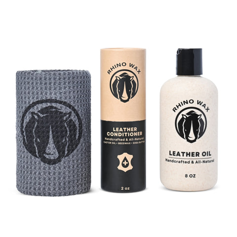 Starter Leather Care Kit - Conditioner, Oil, and Microfiber Cloth