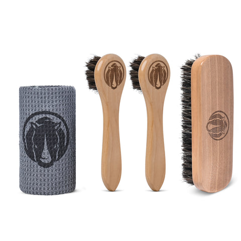 Horsehair Shoe and Boot Brush Kit (4 Pcs)